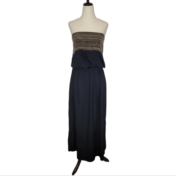 Tiare Hawaii Dresses | Tiare Hawaii Black Strapless Beaded Maxi Dress | Color: Black | Size: S | Cwelton's Closet